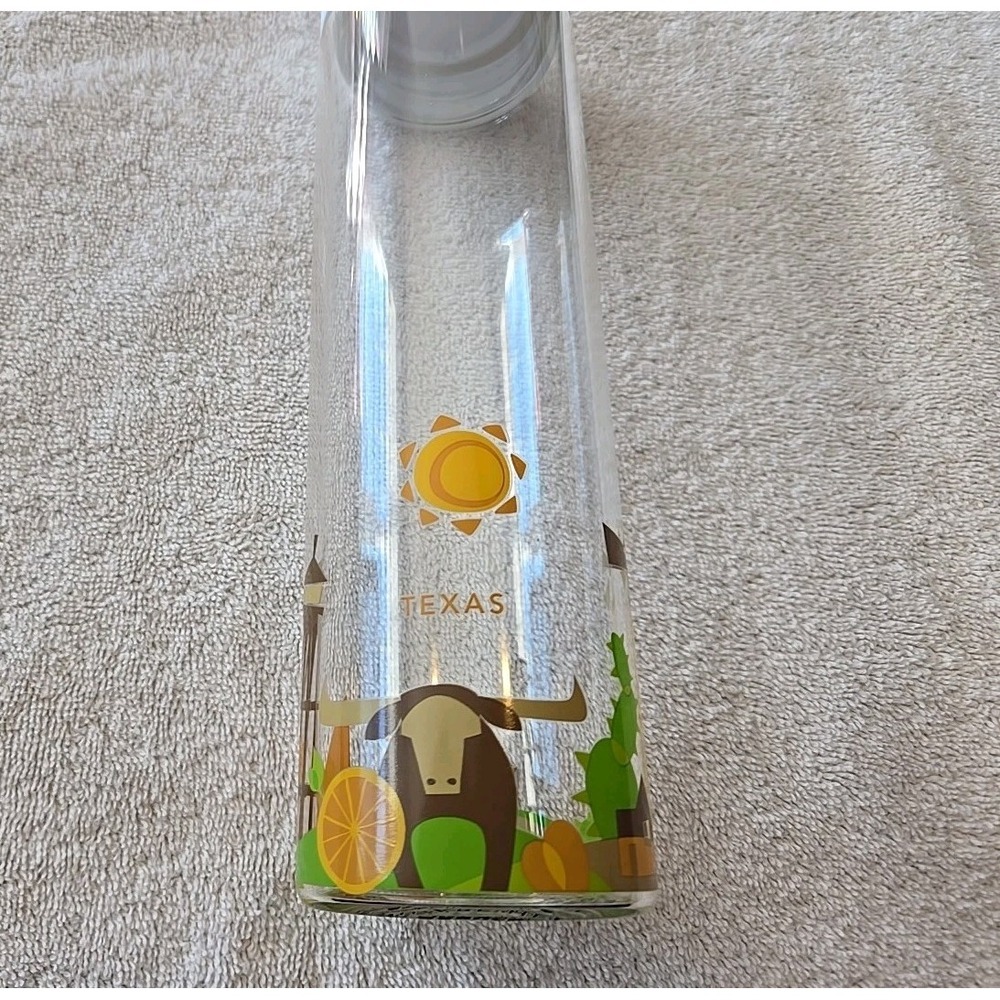 Starbucks Glass You Are Here Collection Glass‎ Bottle With Handle Texas NWT